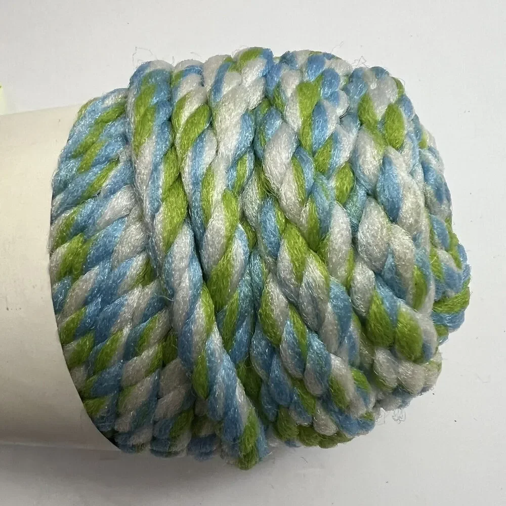 Vintage Twisted Macrame Cord 55 Yards Crafting Knotting Weaving Blue Green Gray